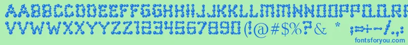 Ballbearings Font – Blue Fonts on Green Background