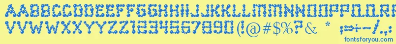 Ballbearings Font – Blue Fonts on Yellow Background