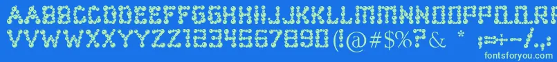 Ballbearings Font – Green Fonts on Blue Background