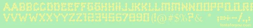 Ballbearings-Schriftart – Gelbe Schriften auf grünem Hintergrund
