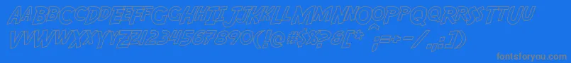 AdventureHollow-Schriftart – Graue Schriften auf blauem Hintergrund