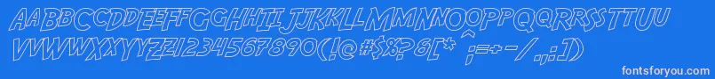 フォントAdventureHollow – ピンクの文字、青い背景