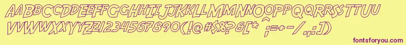 AdventureHollow Font – Purple Fonts on Yellow Background