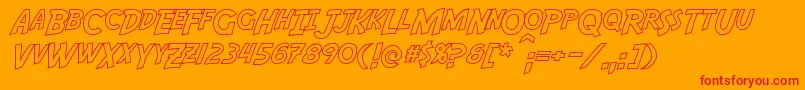 フォントAdventureHollow – オレンジの背景に赤い文字