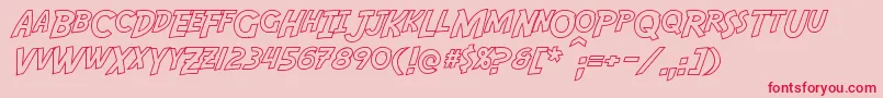 フォントAdventureHollow – ピンクの背景に赤い文字