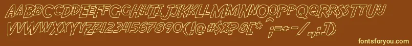 More about AdventureHollow Font AdventureHollow Font – Yellow Fonts on Brown Background