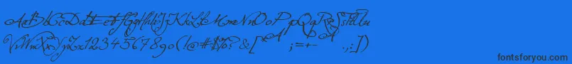 ExcellentiaInExcelsis Font – Black Fonts on Blue Background
