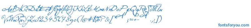 ExcellentiaInExcelsis Font – Blue Fonts on White Background