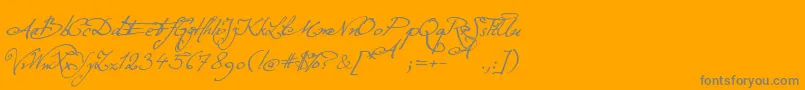 ExcellentiaInExcelsis-Schriftart – Graue Schriften auf orangefarbenem Hintergrund