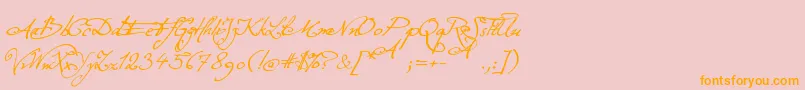 ExcellentiaInExcelsis Font – Orange Fonts on Pink Background