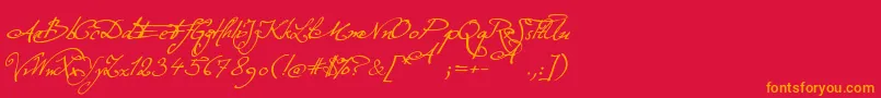 Шрифт ExcellentiaInExcelsis – оранжевые шрифты на красном фоне
