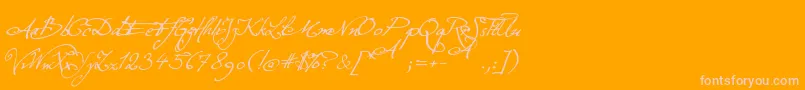 ExcellentiaInExcelsis Font – Pink Fonts on Orange Background