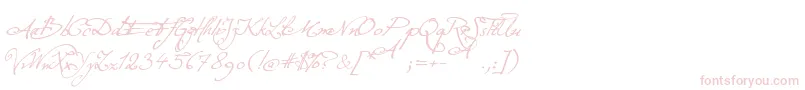 ExcellentiaInExcelsis-Schriftart – Rosa Schriften auf weißem Hintergrund