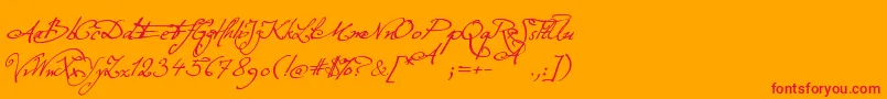 フォントExcellentiaInExcelsis – オレンジの背景に赤い文字