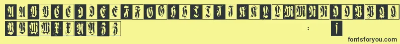 Flourishfraxcaps Font – Black Fonts on Yellow Background