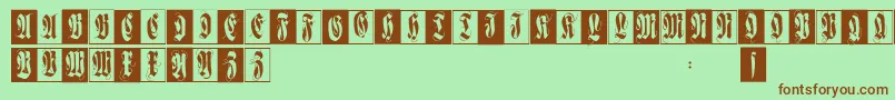 Flourishfraxcaps Font – Brown Fonts on Green Background
