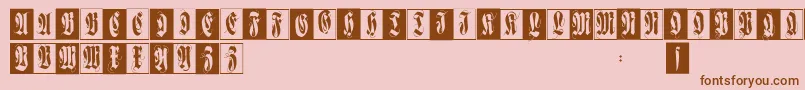 Flourishfraxcaps-Schriftart – Braune Schriften auf rosa Hintergrund