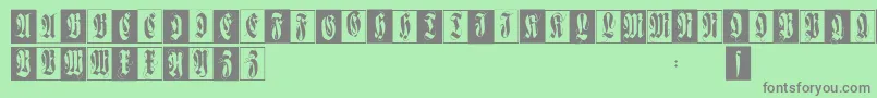 Flourishfraxcaps Font – Gray Fonts on Green Background
