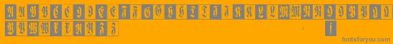Flourishfraxcaps Font – Gray Fonts on Orange Background