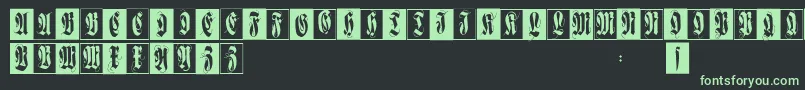 Flourishfraxcaps Font – Green Fonts on Black Background
