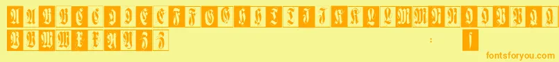 Flourishfraxcaps Font – Orange Fonts on Yellow Background