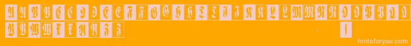 Flourishfraxcaps Font – Pink Fonts on Orange Background