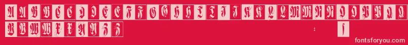 Flourishfraxcaps Font – Pink Fonts on Red Background