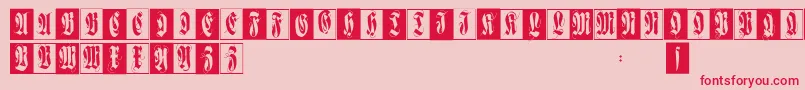 Flourishfraxcaps Font – Red Fonts on Pink Background