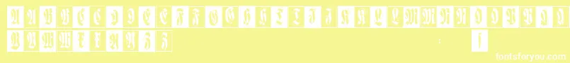 Flourishfraxcaps Font – White Fonts on Yellow Background