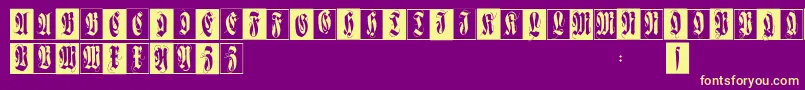 Flourishfraxcaps Font – Yellow Fonts on Purple Background