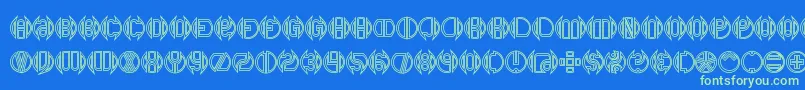 Fonte DoubleBogeyBrk – fontes verdes em um fundo azul