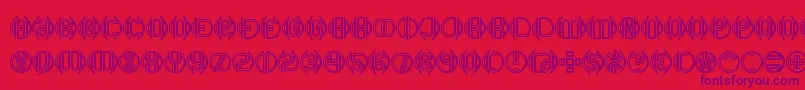 フォントDoubleBogeyBrk – 赤い背景に紫のフォント