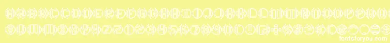 DoubleBogeyBrk-Schriftart – Weiße Schriften auf gelbem Hintergrund