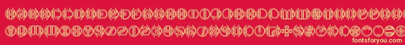 フォントDoubleBogeyBrk – 黄色の文字、赤い背景