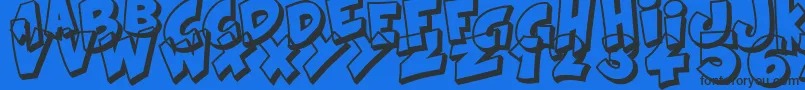 Kraash Font – Black Fonts on Blue Background