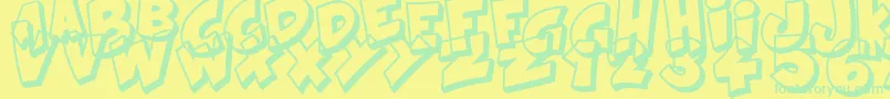 Kraash Font – Green Fonts on Yellow Background