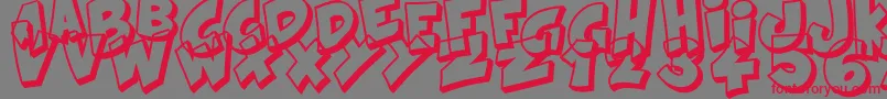 Kraash-Schriftart – Rote Schriften auf grauem Hintergrund