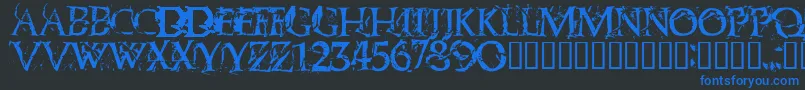 Blasphem Font – Blue Fonts on Black Background