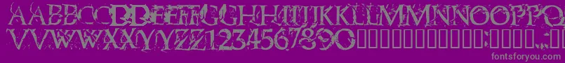Blasphem-Schriftart – Graue Schriften auf violettem Hintergrund