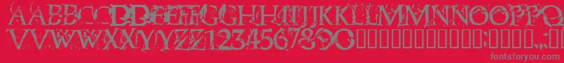 Blasphem Font – Gray Fonts on Red Background