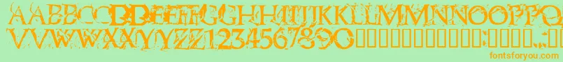 Blasphem Font – Orange Fonts on Green Background