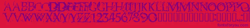 Blasphem Font – Purple Fonts on Red Background