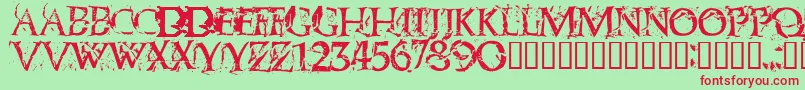 Blasphem Font – Red Fonts on Green Background