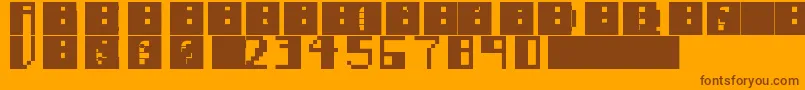 Bitnoire Font – Brown Fonts on Orange Background