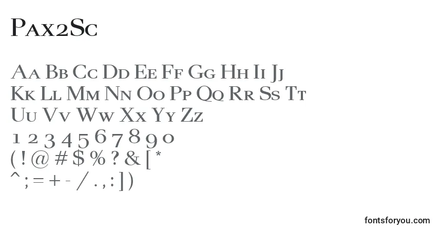 Pax2Sc-fontti – aakkoset, numerot, erikoismerkit