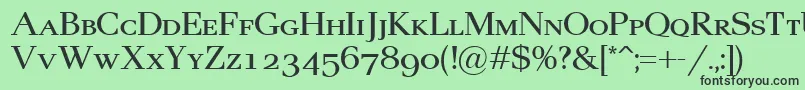 フォントPax2Sc – 緑の背景に黒い文字