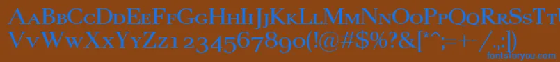 フォントPax2Sc – 茶色の背景に青い文字