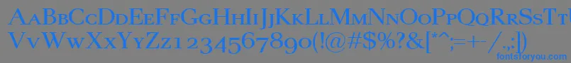 フォントPax2Sc – 灰色の背景に青い文字