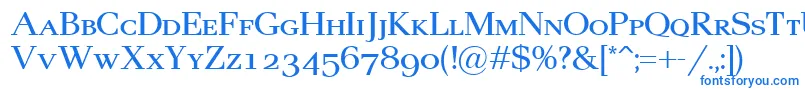 フォントPax2Sc – 白い背景に青い文字