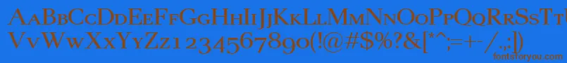 Pax2Sc Font – Brown Fonts on Blue Background